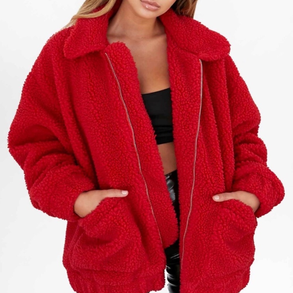 I.AM.GIA red pixie coat